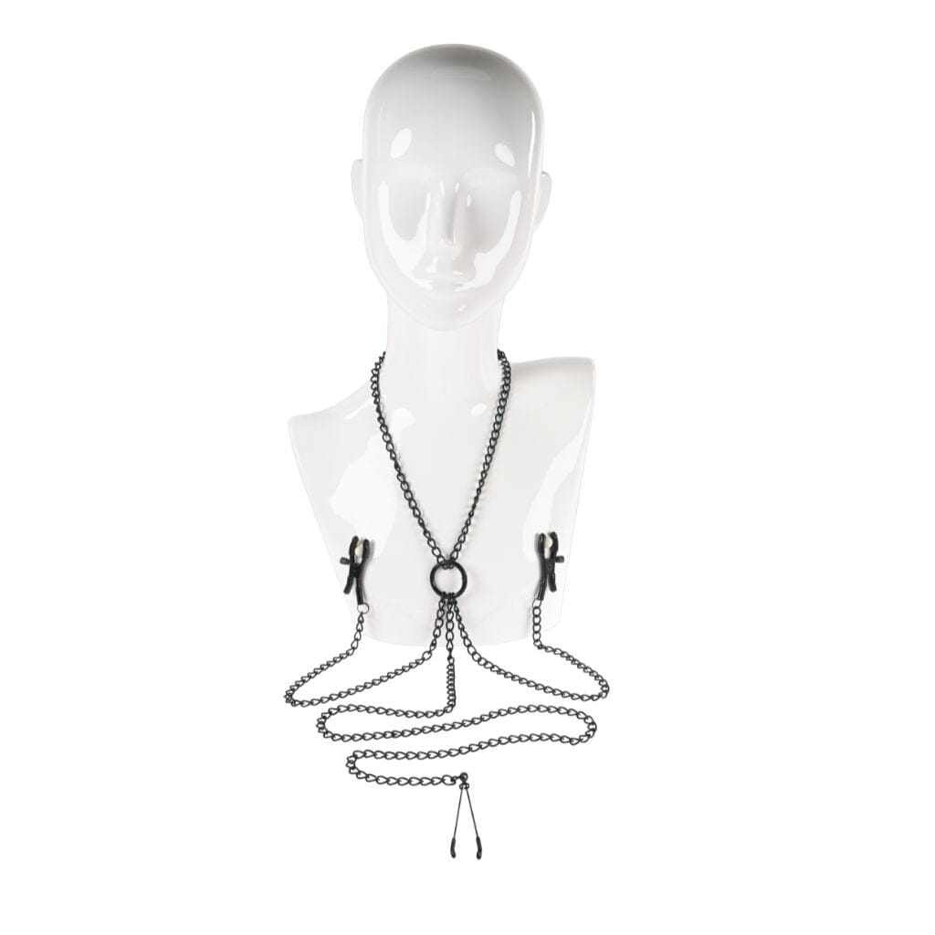 Saffron Nipple to Clit Clamps with Collar - Hamilton Park Electronics